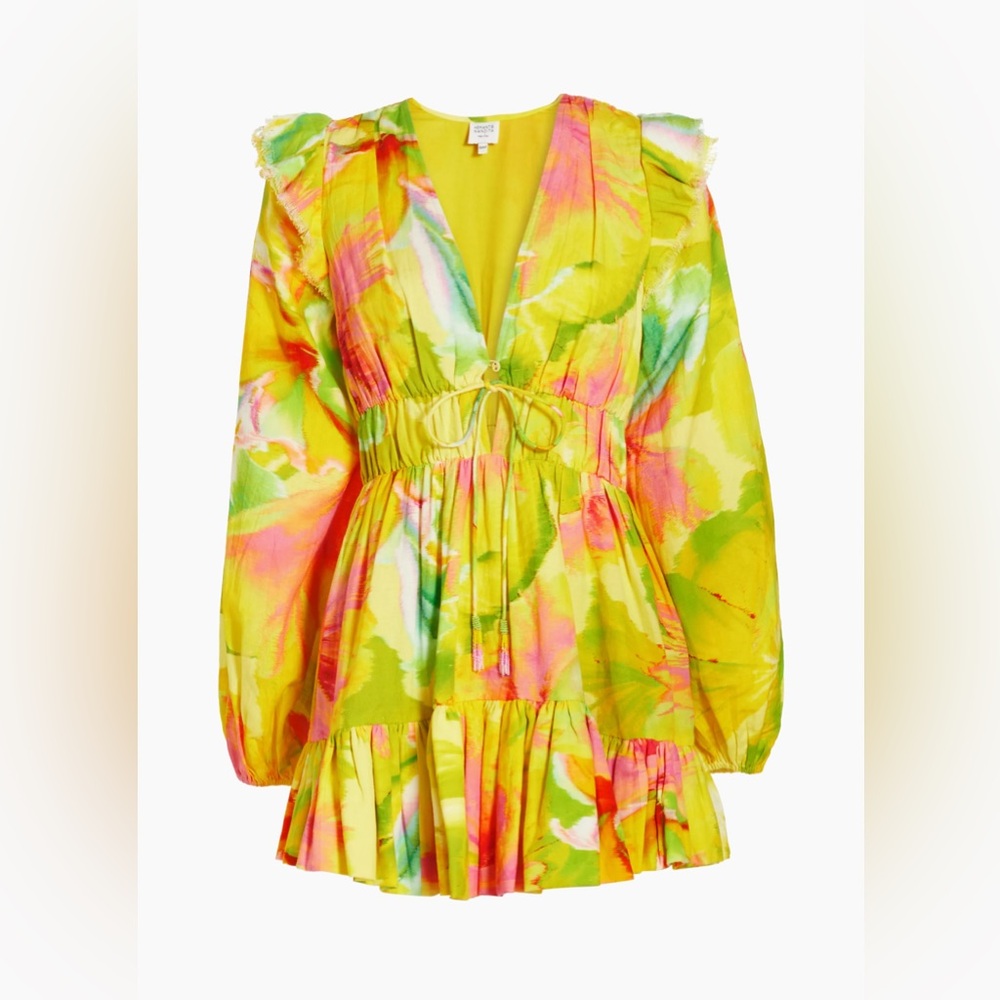 Hemant & Nandita Mina dress in yellow floral floral size small